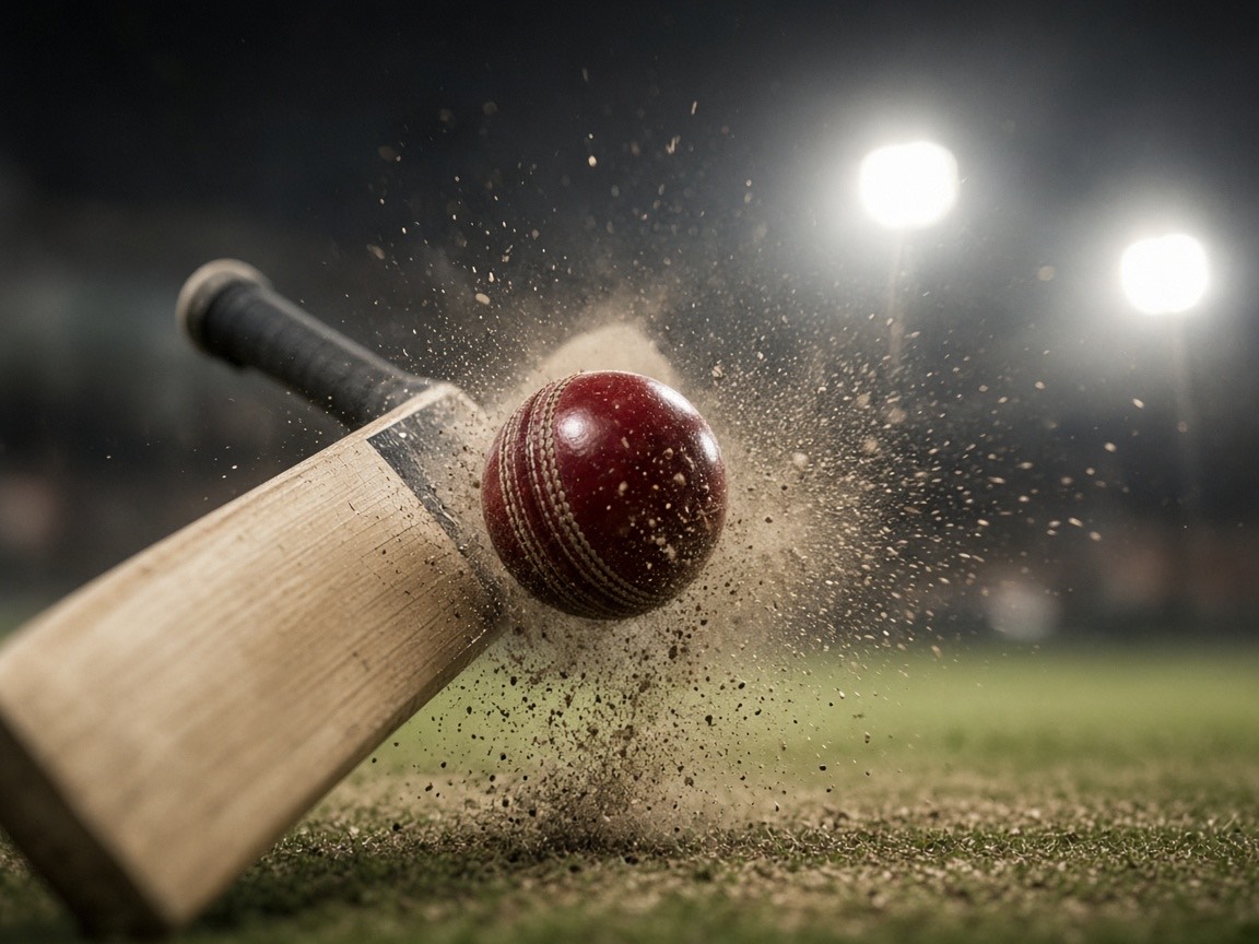 ক্রিকেট ব্যাট ও বল অ্যাকশন